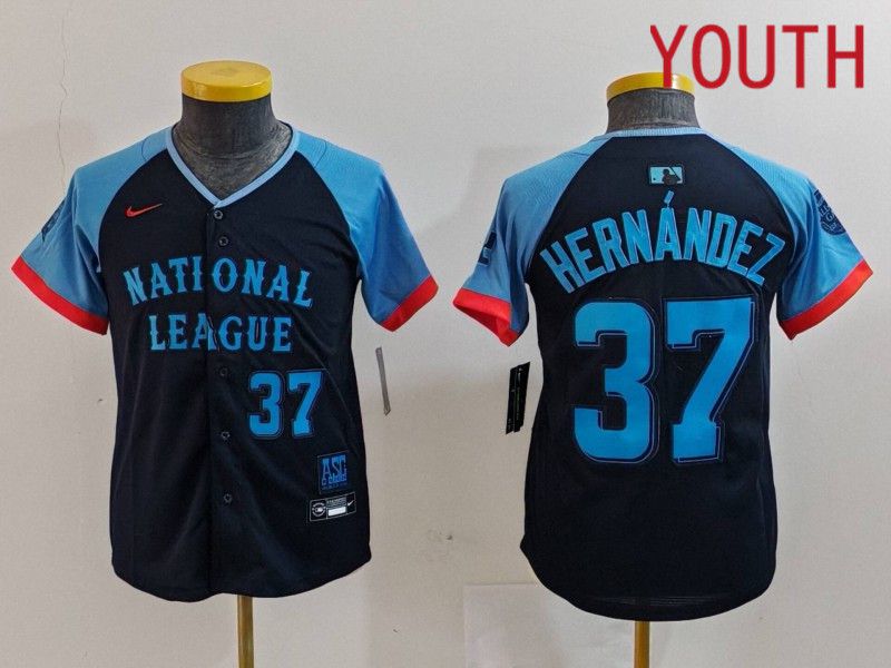 Youth Los Angeles Dodgers #37 Hernandez Blue All star 2024 Nike MLB Jersey style 7264->youth mlb jersey->Youth Jersey